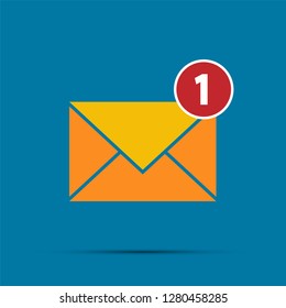 Mail icon,New email notification,Simple design style.vector illustration