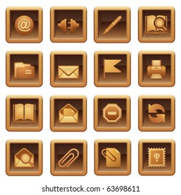 Mail icons. Brown series.