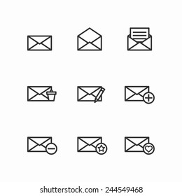 Mail icons - Element mails icon set on white background. Vector illustration EPS10.