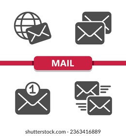 Mail Icons. Email, E-mail, Envelope, Message Vector Icon