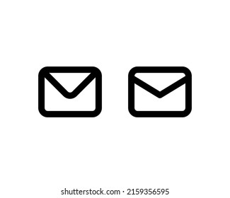 Mail icons. Envelope sign. Email Letter notification symbols isolated on white background. Vector EPS 10