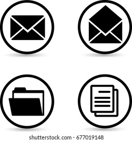 Mail icons. File icons.