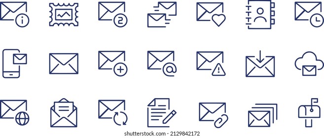 Mail Icons line vector design 