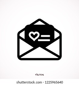 Mail icons. set of  editable filled and outline mail icons, black flat style, isolated on white background