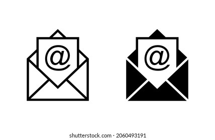 Mail icons set. email sign and symbol. E-mail icon. Envelope icon