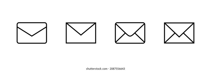 Mail icons set. email sign and symbol. E-mail icon. Envelope icon