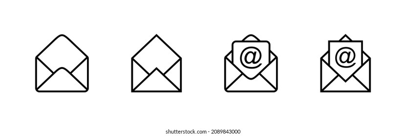 Mail icons set. email sign and symbol. E-mail icon. Envelope icon