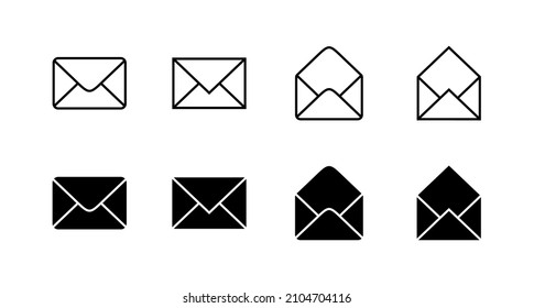 Iconos de correo. signo y símbolo de correo electrónico. Icono de correo electrónico. Icono de sobre