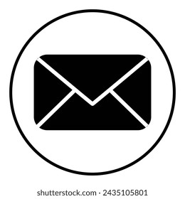 Mail icons set. email sign and symbol. E-mail icon. Mail envelope icon. envelope icon Black silhouette isolated on white background. Vector illustration. Eps file 148.