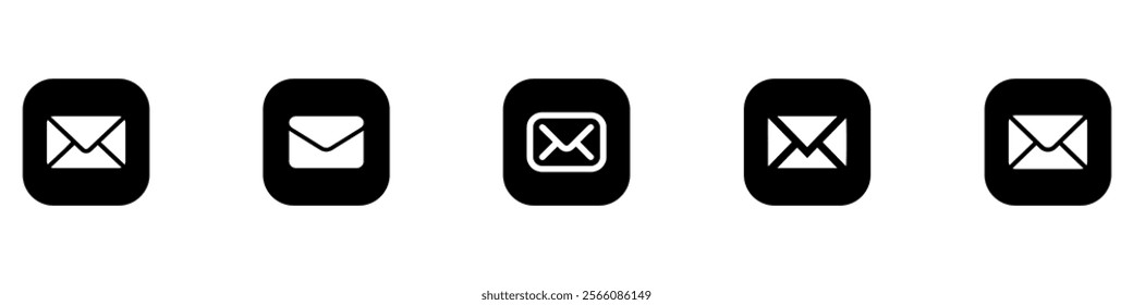 Mail icons set. Email sign and symbol. E-mail icon. Envelope icon. Vector Illustration. EPS 10