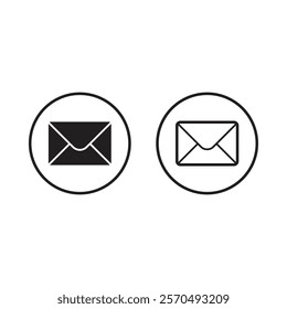 Mail icons set, email sign and symbol template. E-mail icon. Envelope icon