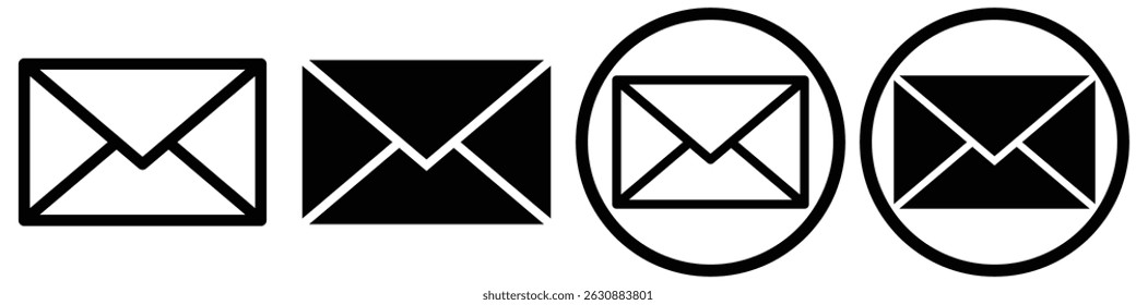 Ícones de email definidos. símbolo e sinal de email. Ícone de email. Ícone de envelope. ícone de e-mail vetor. Ilustração do envelope