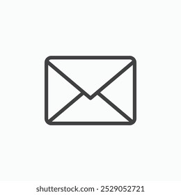 Mail icons set. filled and line illustration