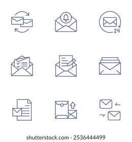 Mail icons set. Thin Line style, editable stroke. correspondence, email, envelope, mail.