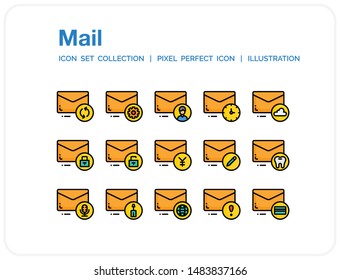 Mail Icons Set. UI Pixel Perfect Well-crafted Vector Thin Line Icons. The illustrations are a vector.