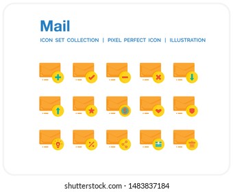 Mail Icons Set. UI Pixel Perfect Well-crafted Vector Thin Line Icons. The illustrations are a vector.
