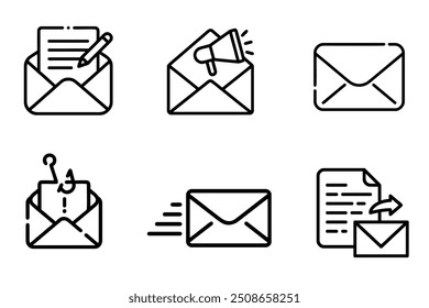 mail icons set vector illustration. contain such as email, message, contact and more