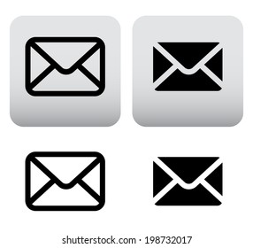 Mail icons, symbols for website, print layouts.