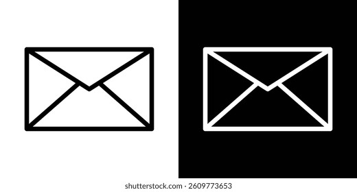 Mail icons vector set in stroke line style