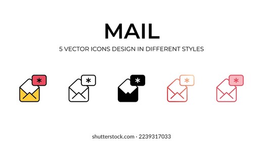 Mail icons with white background
