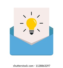 Mail idea vector. free space for text. wallpaper. background. lamp vector.
