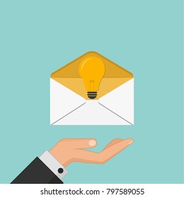 Mail idea vector. free space for text. Business vector. wallpaper. Business hand.