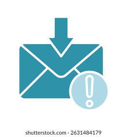 Mail Inbox dual tone blue color, mini illustration icon. use for modern concept, print, UI, UX kit, web and app development. Vector related to sales, logistic and ecommerce
