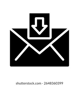 caixa de entrada de correio ícone vetor design - estilo sólido de alta qualidade