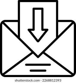 Diseño de iconos de vectores de línea de buzón de correo