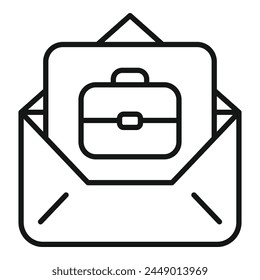 Mail info vacancy icon outline vector. Promotion best. People resume applicant