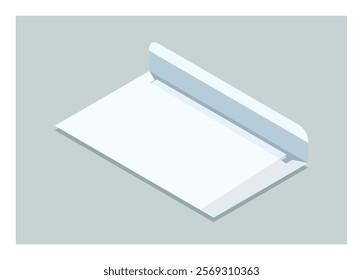 Mail inside envelope. Simple flat illustration in isometric view.