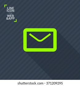 Mail isolated minimal single flat linear icon in color. Message line vector icon for websites and mobile minimalistic flat design.