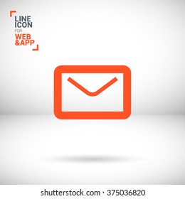 Mail isolated minimal single flat linear icon in color. Message line vector icon for websites and mobile minimalistic flat design.