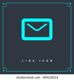 Mail isolated minimal single flat linear icon in color. Message line vector icon for websites and mobile minimalistic flat design.