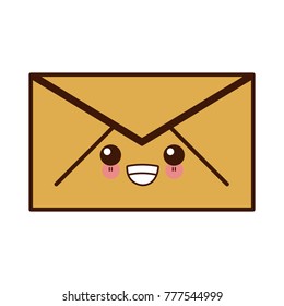 Mail isolated symbol cute kawaii cartoon
