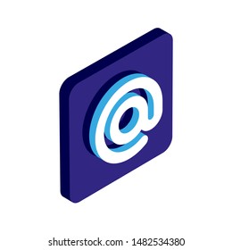 mail isometric 3d vector icon blue