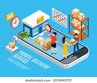 Mail Isometric Abstract Composition