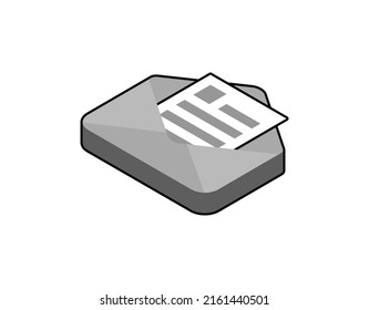 Mail isometric design icon. Vector web illustration. 3d colorful concept