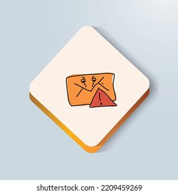 mail issue icon with cartoon design
