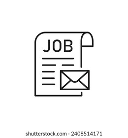 Mail with job offer icon design, free job offer latter symbol, isolated on white background, vector illustration