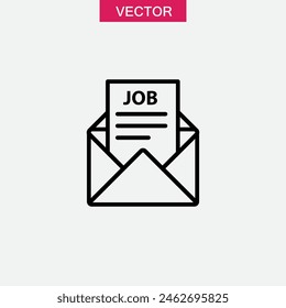 Mail with job offer outline icon.Open envelope with job letter vector trendy style illustration for web and app..eps