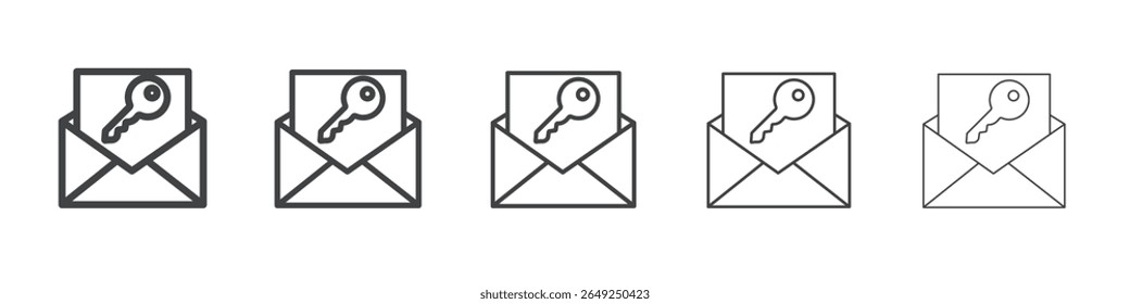 símbolo de coleção de ilustração simples ícone da chave de e-mail