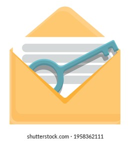 Mail key malware icon. Cartoon of Mail key malware vector icon for web design isolated on white background