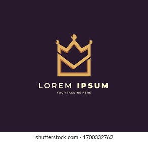 mail king logo design vector. initial M logo design