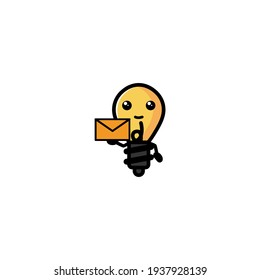 Mail Lamp Cartoon Character Design Vector Illustration. With Cute, Funny, And Fun Cartoon. 