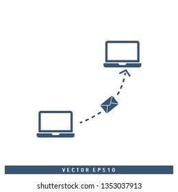 mail and laptop icon symbol