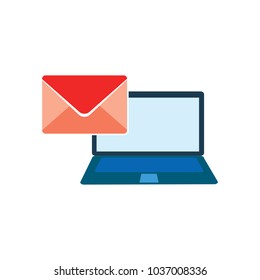Mail Laptop Logo Icon Design