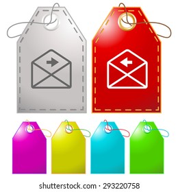 mail left arrow. Vector tags.