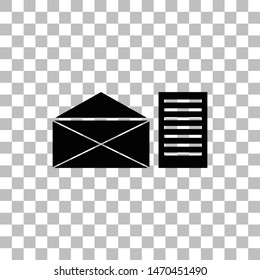 Mail letter. Black flat icon on a transparent background. Pictogram for your project