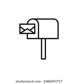 Contorno de Vector de firma de logotipo de icono de buzón o correo